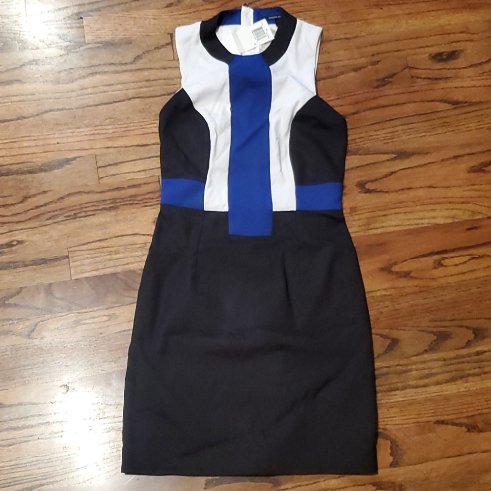 French connection size 4 shift dress black blue NWT